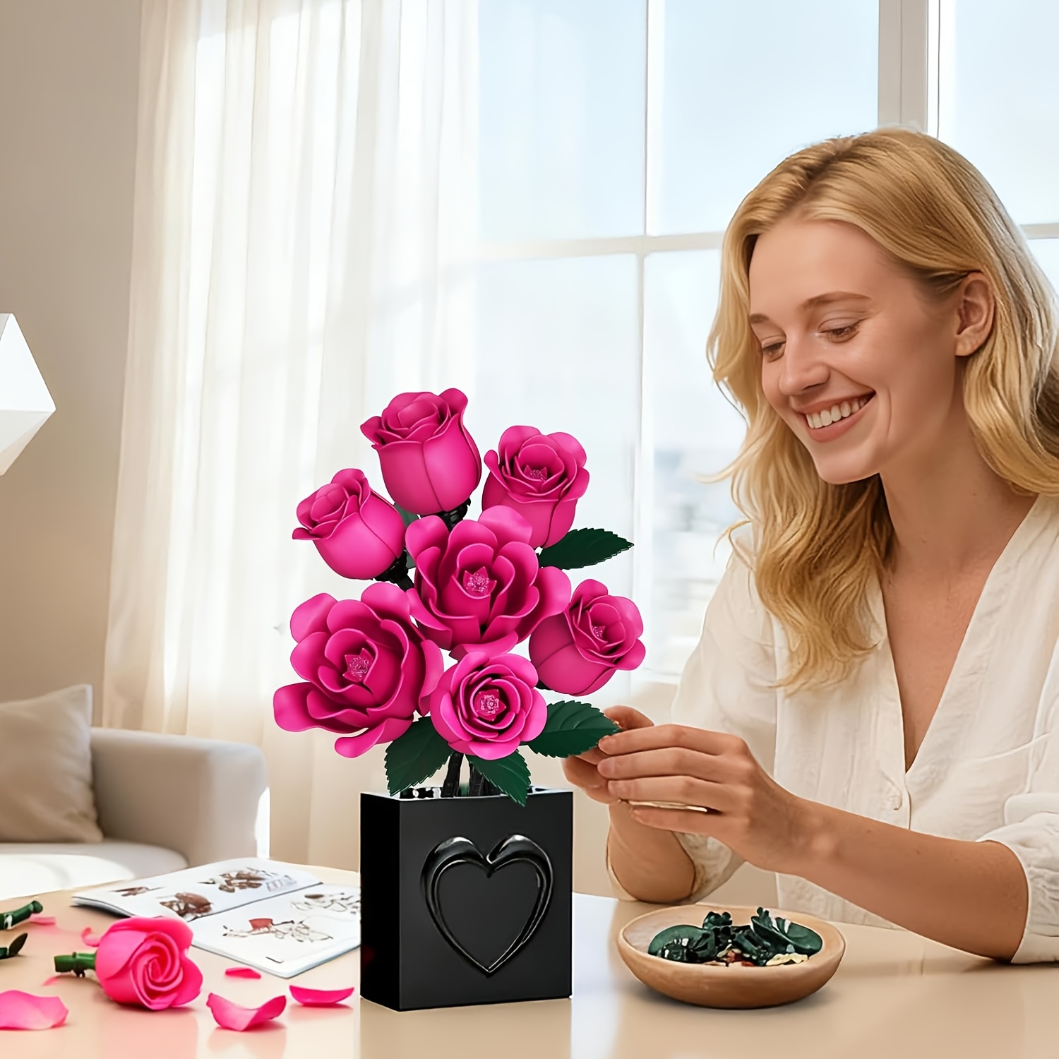 JAKI 7pcs Rose Bouquet Buildin - Office Technician review and price