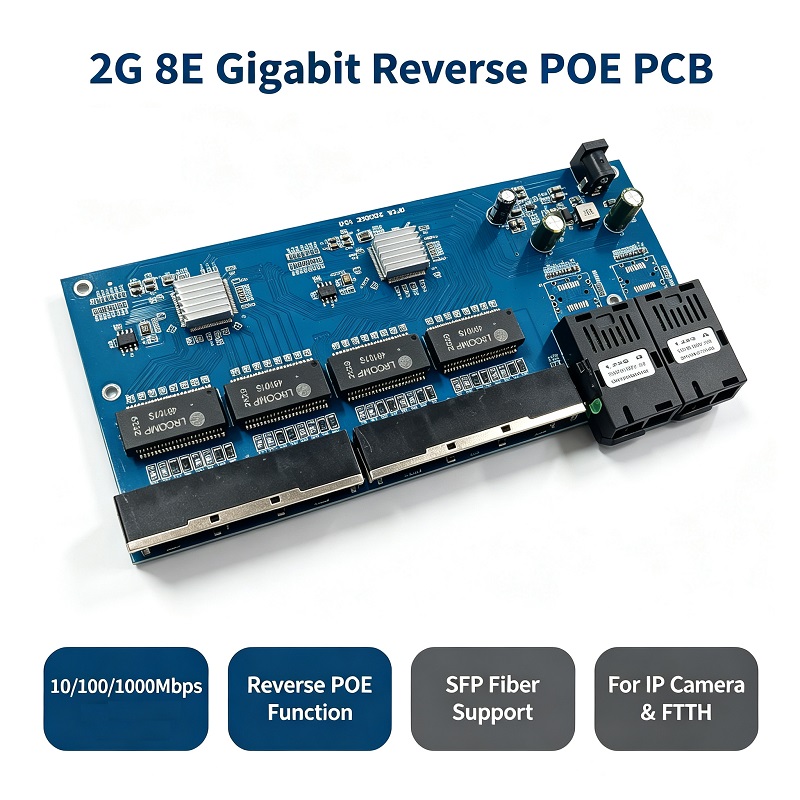 Reverse PoE Switch 8 RJ45 2 SC - Power Over Ethernet review and price